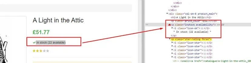 finding the availability of books in bookstoscrape