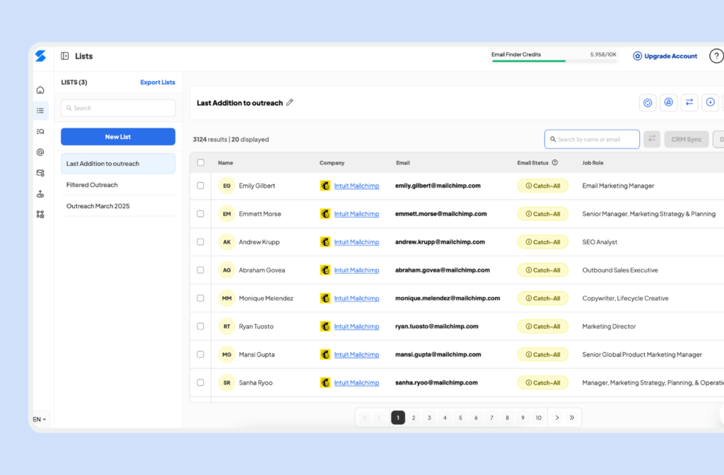 skyrapp.io LinkedIn extension screen