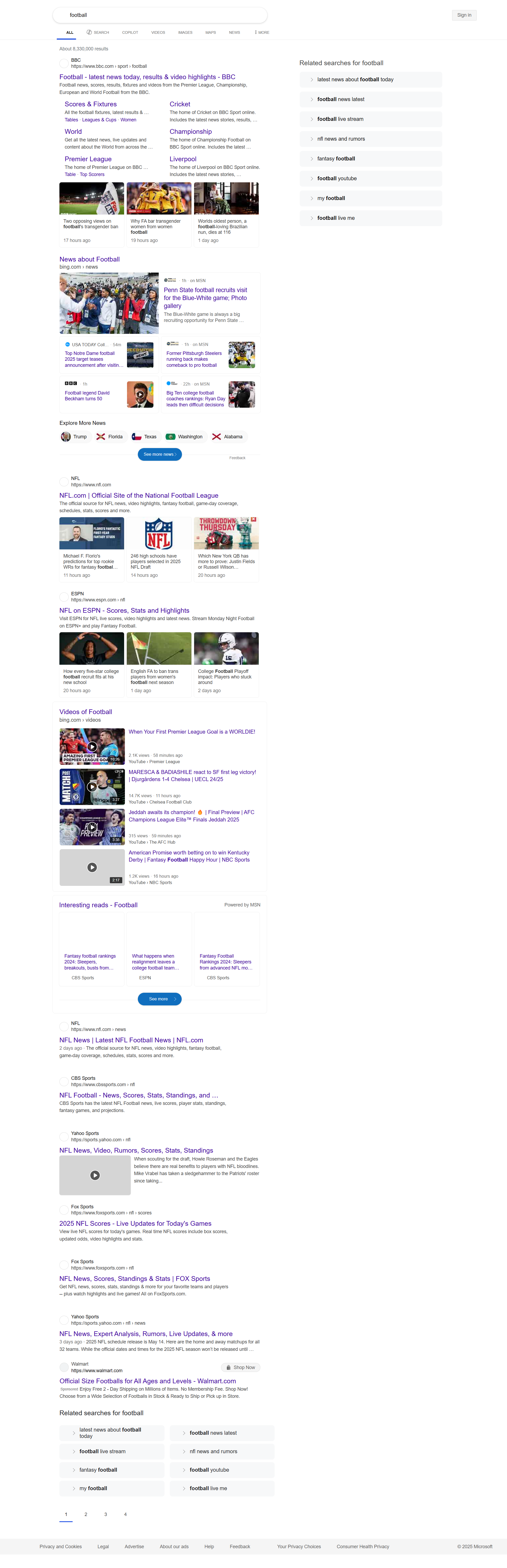 google results screen