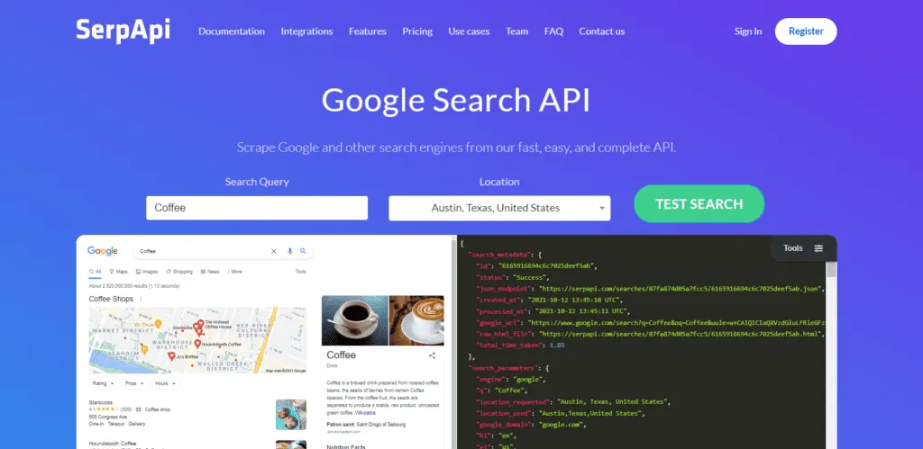SerpAPI Google Search API