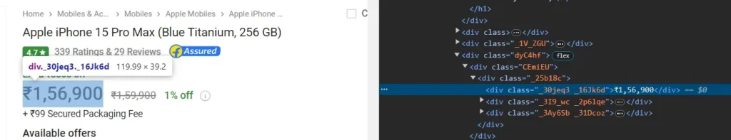 web scraping flipkart