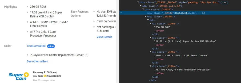 web scraping flipkart